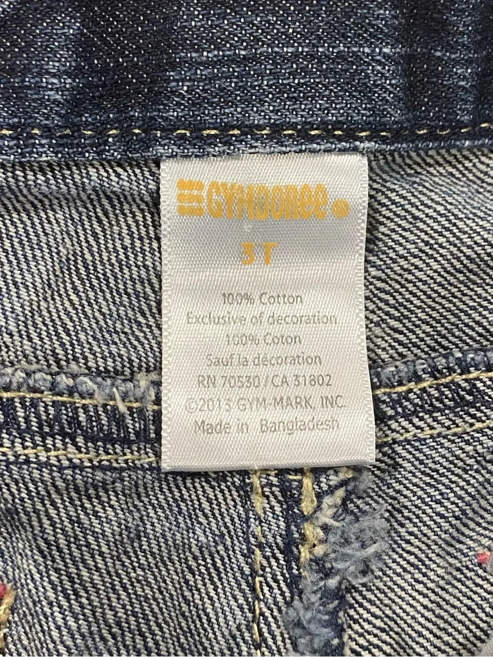 Gymboree Girls ‘Smart and Sweet’ Embroidered Cuff Jeans Size 3T